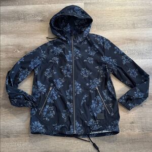 Coach Blue Floral Rain Lightweight Jacket